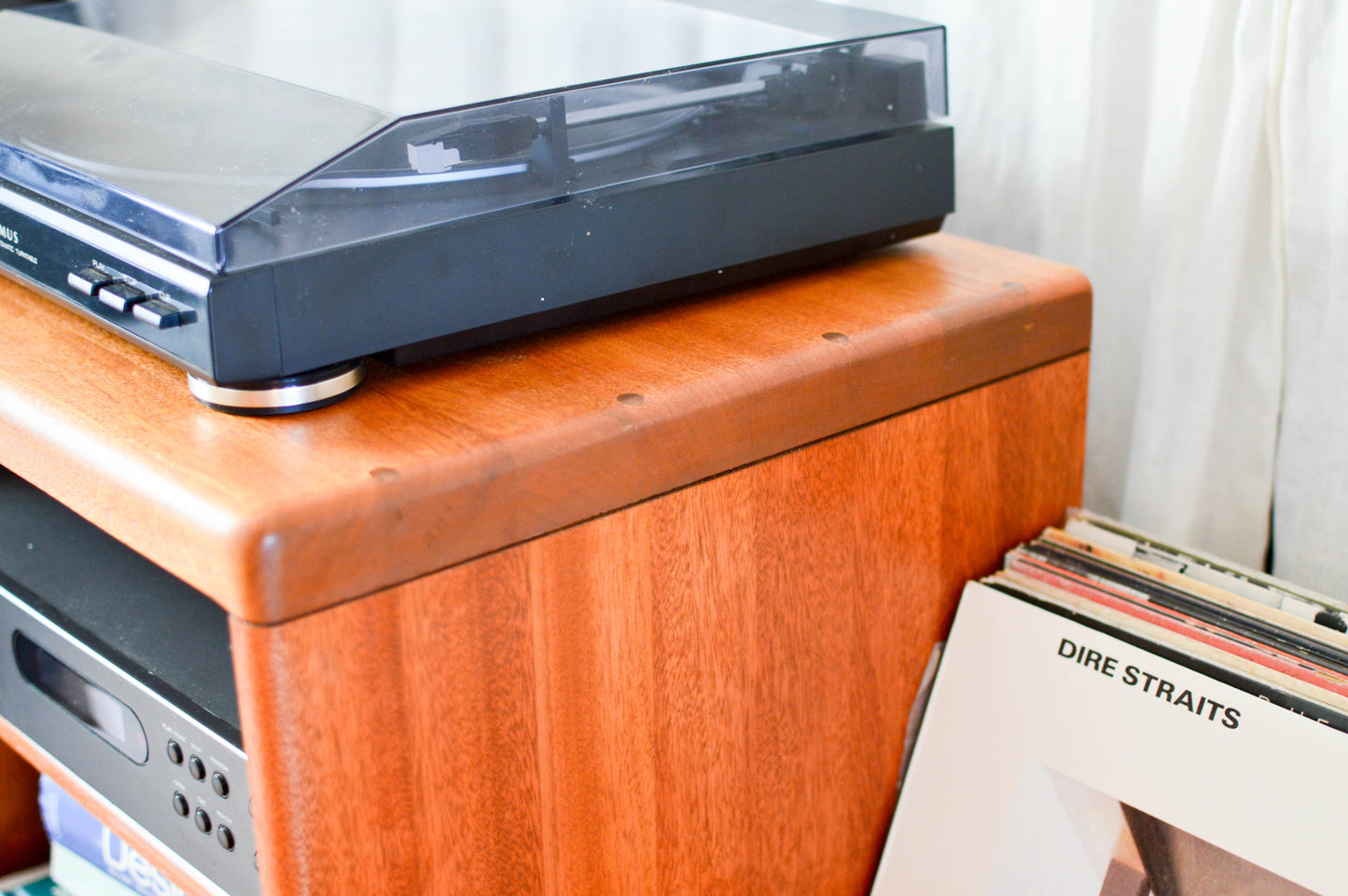 Low Turntable Stand with Vinyl storage.