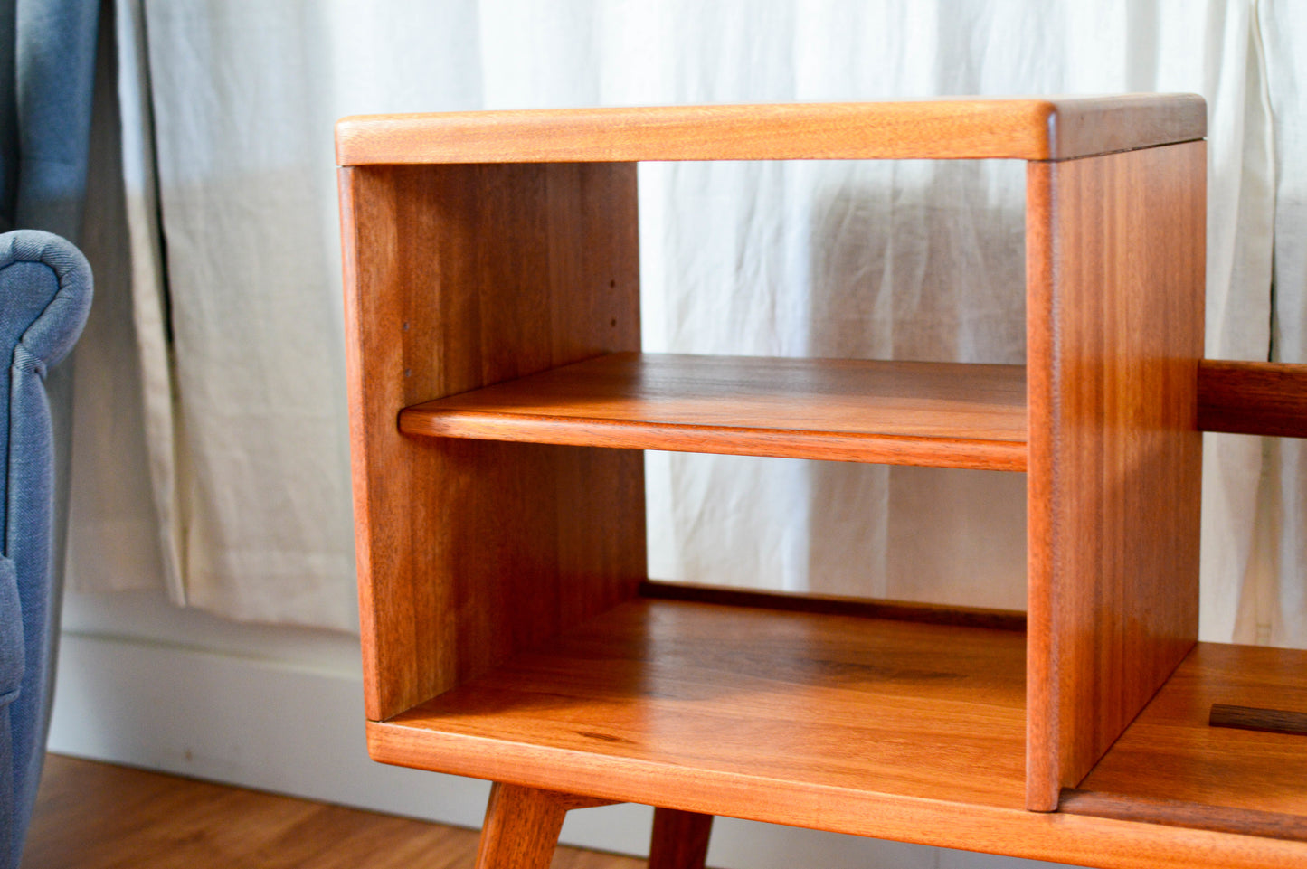 Low Turntable Stand with Vinyl storage.